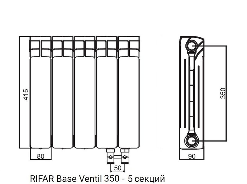 Радиаторы отопления, размеры: высокие, низкие, 150 - 2000 мм