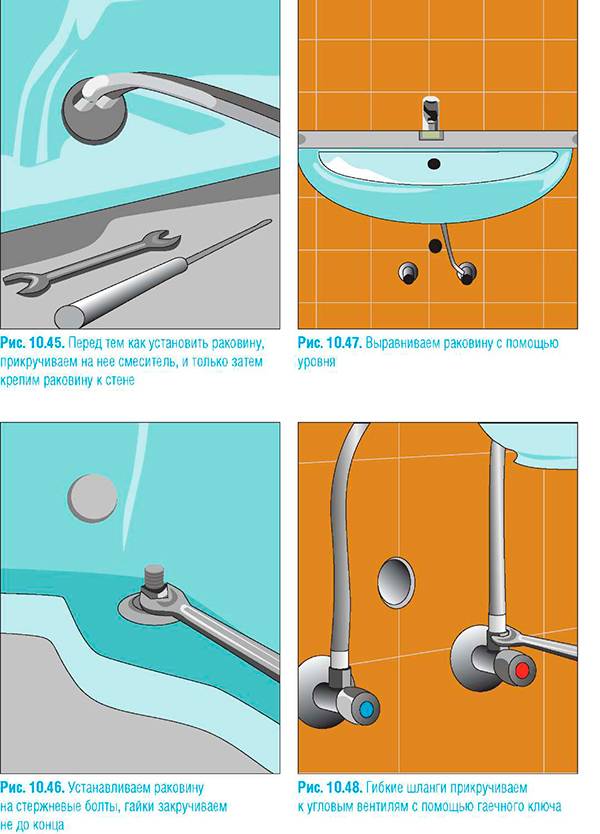 Как установить раковину с тумбой в ванной — крепление и монтаж (видео, фото)