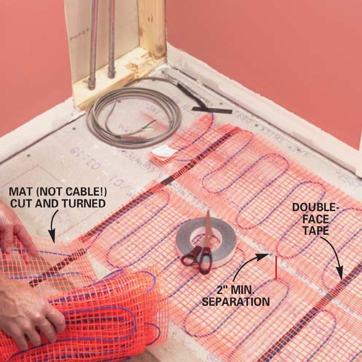 Как сделать тёплый пол в ванной под плитку своими руками? советы + инструкция
