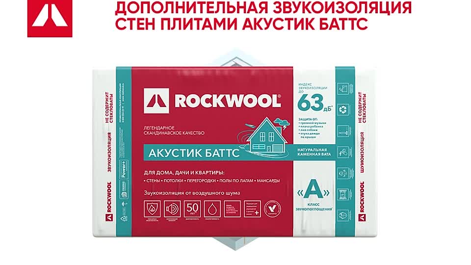 Утеплитель rockwool «акустик баттс» с шумоизоляцией стен