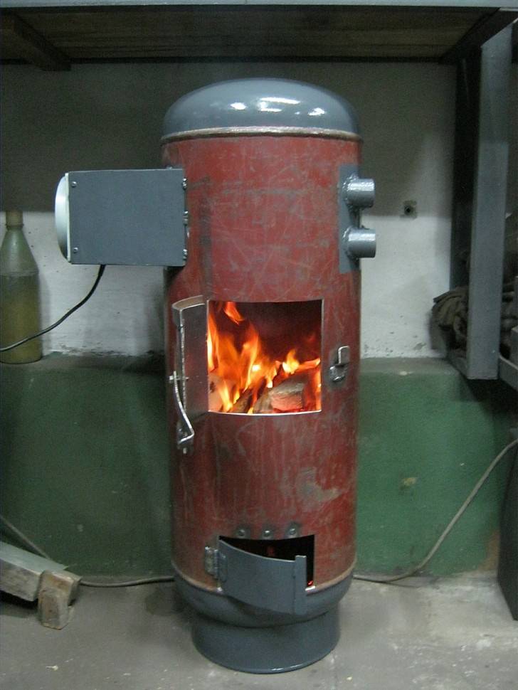 Печка буржуйка из газового баллона на дровах своими руками - чертежи и устройство