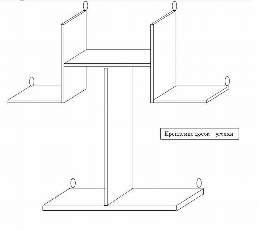 Полка деревянная чертеж
