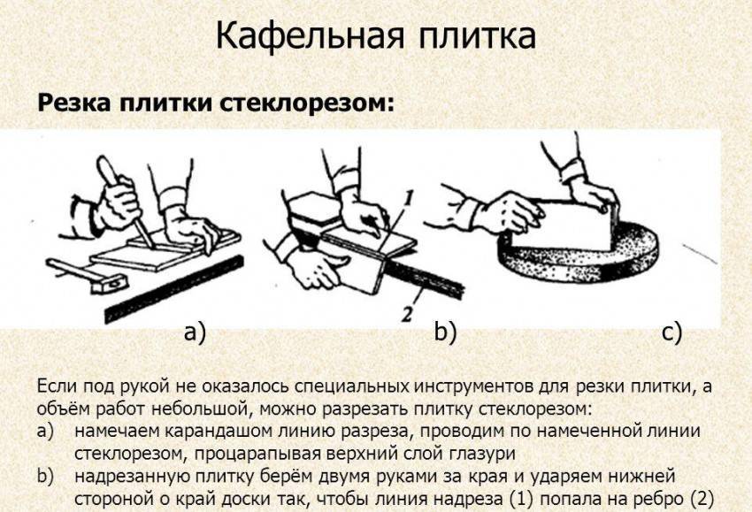 Как резать плитку: плиткорезом, стеклорезом, болгаркой и т.д