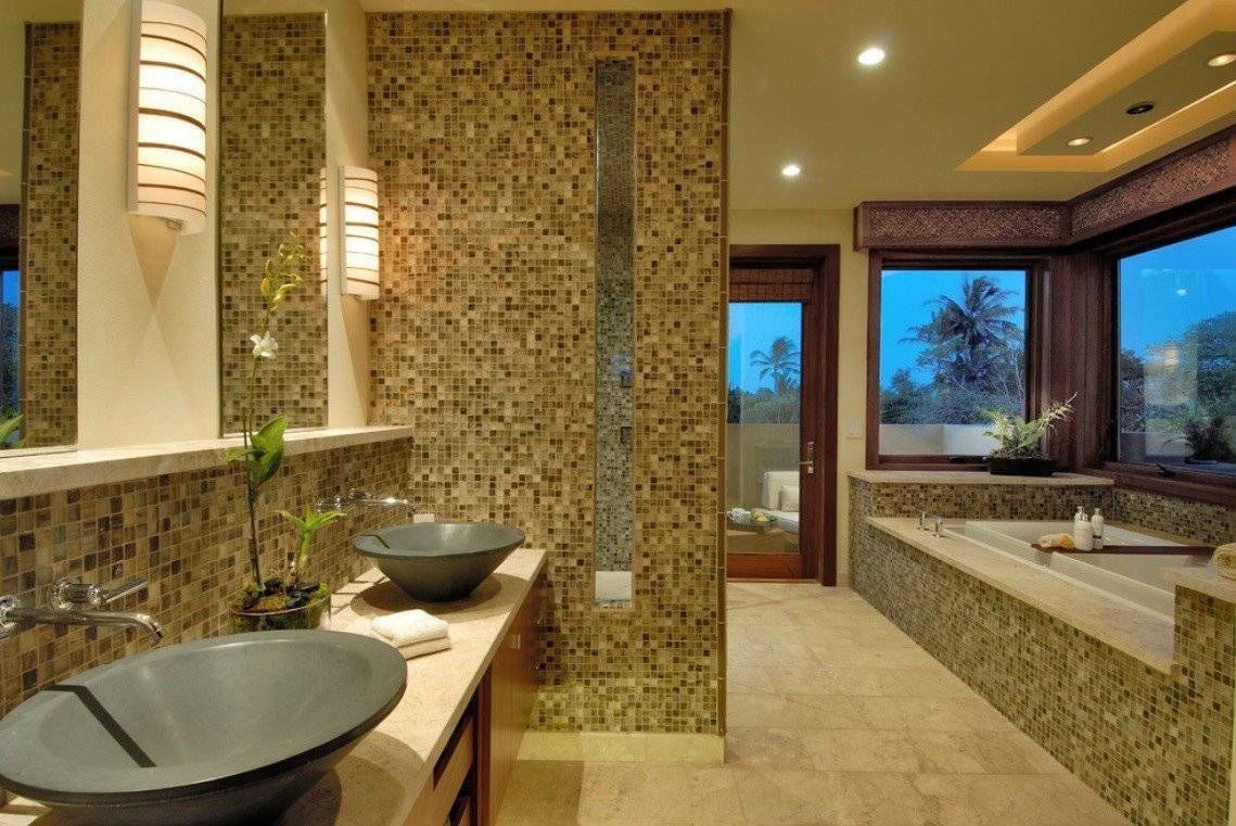 70 ярких идей: дизайн мозаики в ванную комнату (фото)