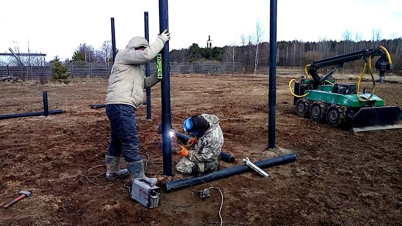 Монтаж винтовых свай и установка своими руками для фундамента