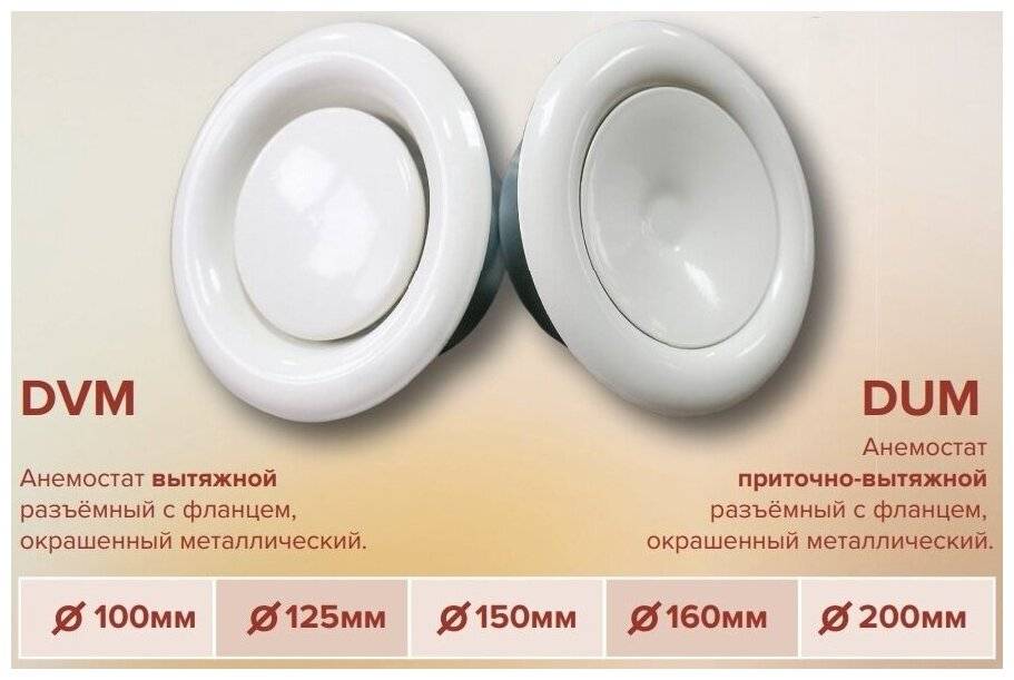 Применение вытяжных анемостатов
