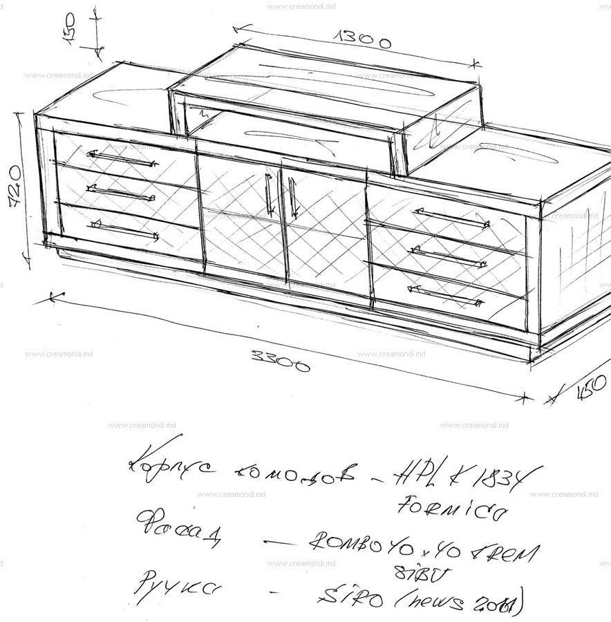 Проект комода с размерами и деталировкой