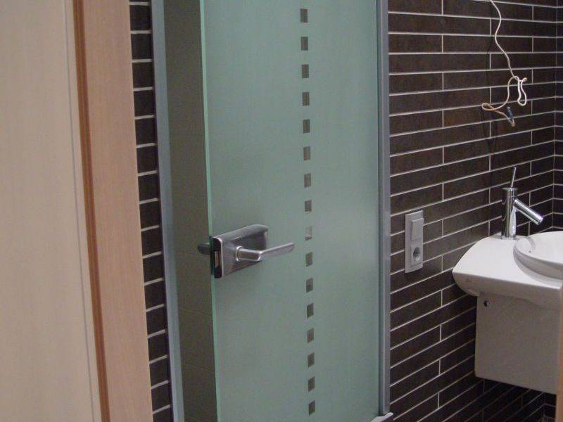 Раздвижные двери в ванную комнату и туалет: фото