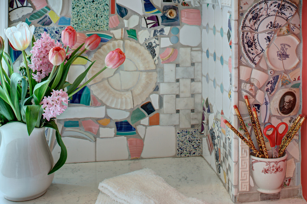 Мозаика своими руками из битой плитки: мастер-класс