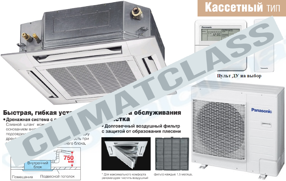 Инструкции к кассетным кондиционерам: установка, монтаж, пульты