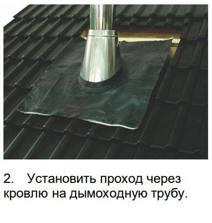Проход трубы через кровлю: кирпичной и круглой