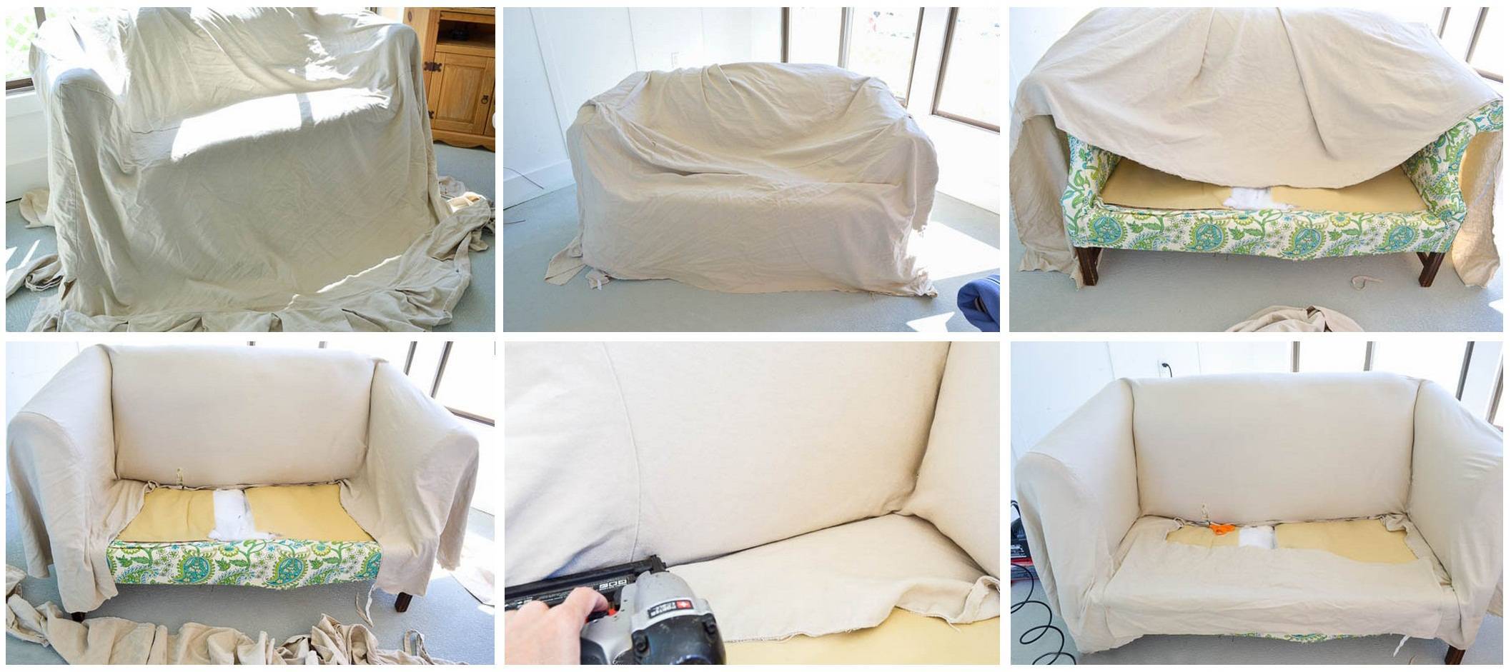 Перетяжка дивана своими руками: пошаговая инструкция, фото, видео