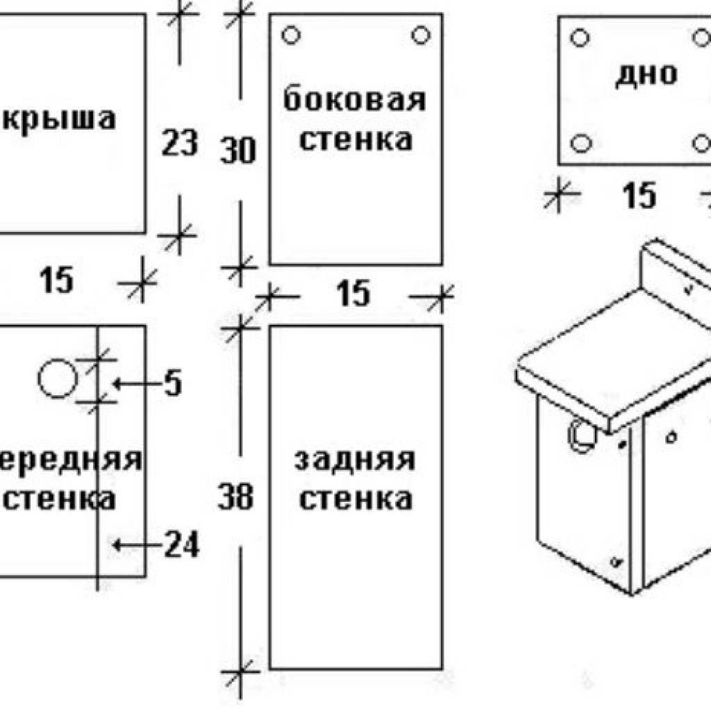 Размер скворечника чертеж по госту