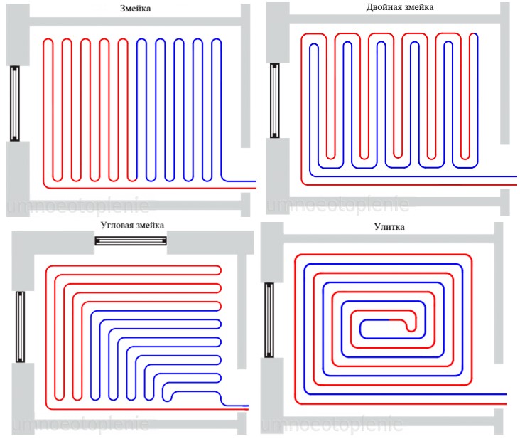 Укладка трубы теплого пола схема. Шаг укладки теплого пола водяного 20 трубой. Контур тёплого пола 100м. Схема укладки теплого водяного пола улиткой. Шаг трубы 16 для теплого водяного пола.