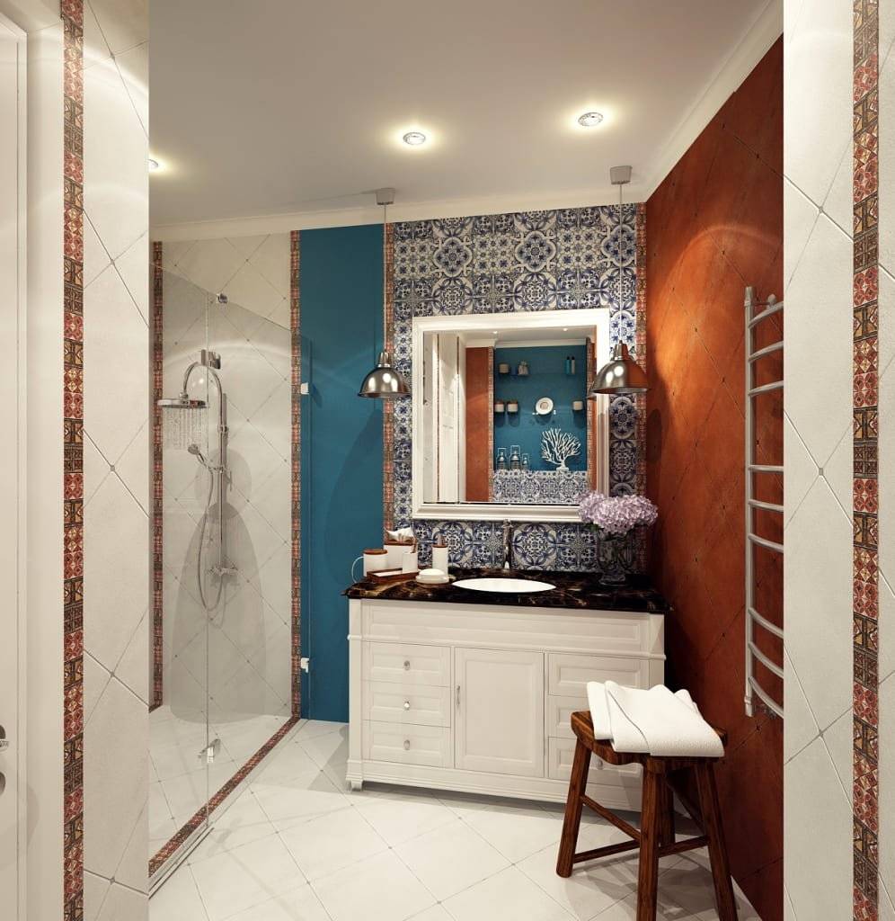 Ванная комната в средиземноморском стиле и интерьере, фото дизайнов