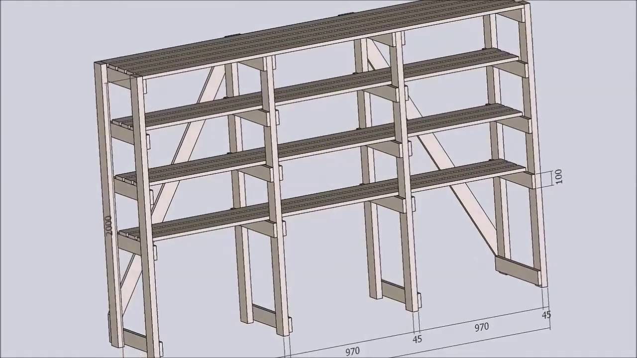 Стеллаж из брусков своими руками чертежи и схемы