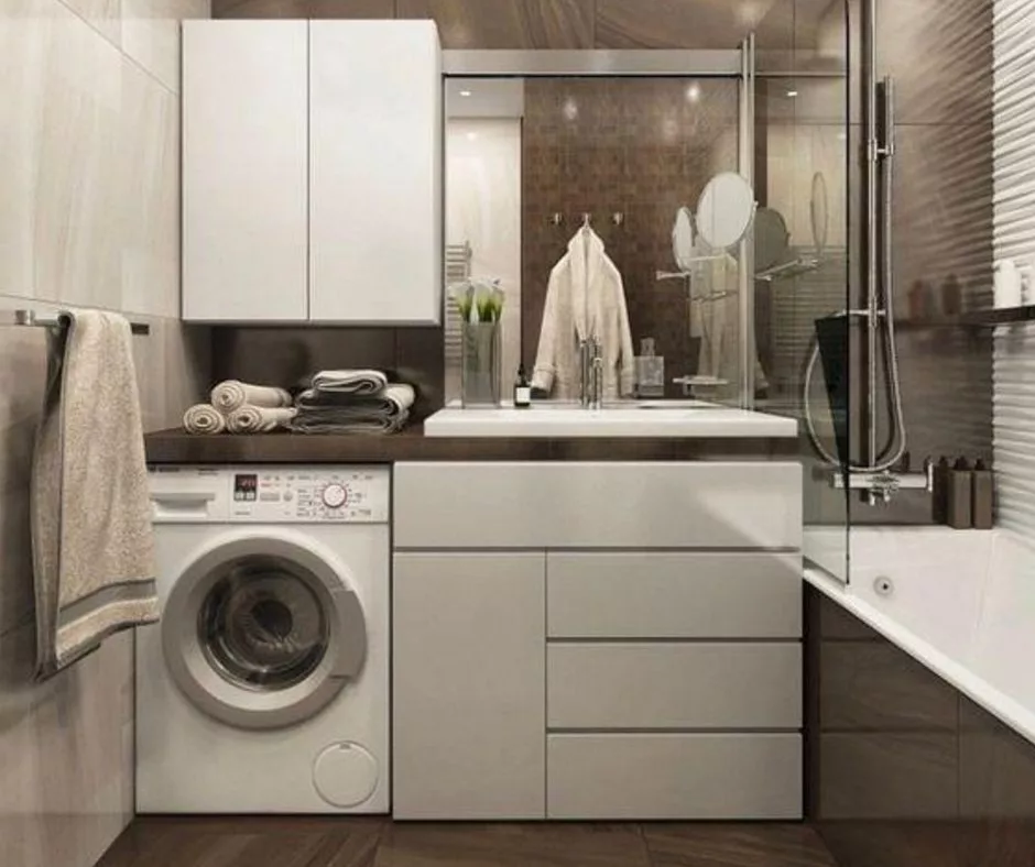 Как разместить стиральную машинку в ванной – советы и хитрости