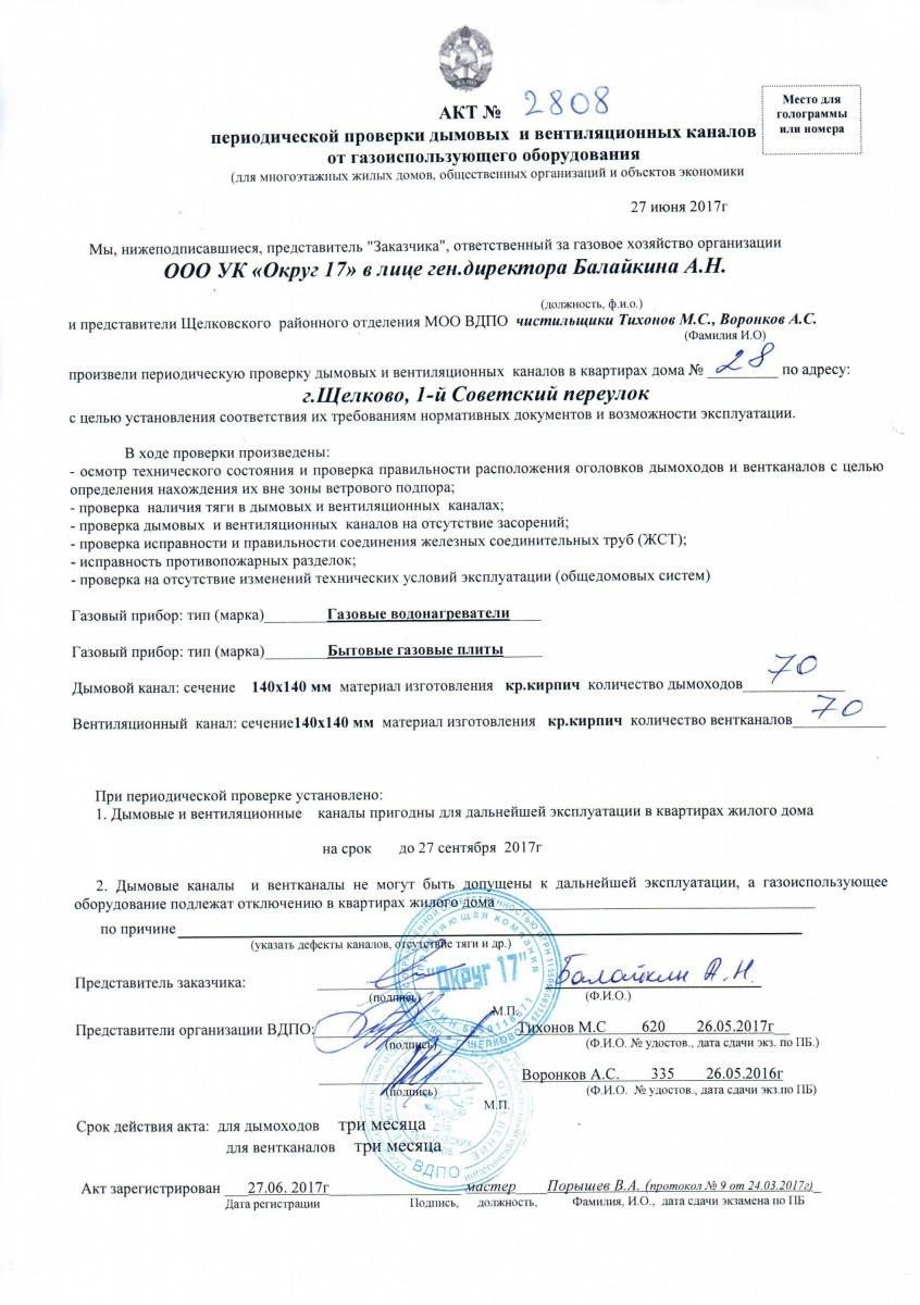 Образцы актов комплексных и индивидуальных испытаний вентиляционной системы и прочистки вентиляционных каналов: что нужно знать