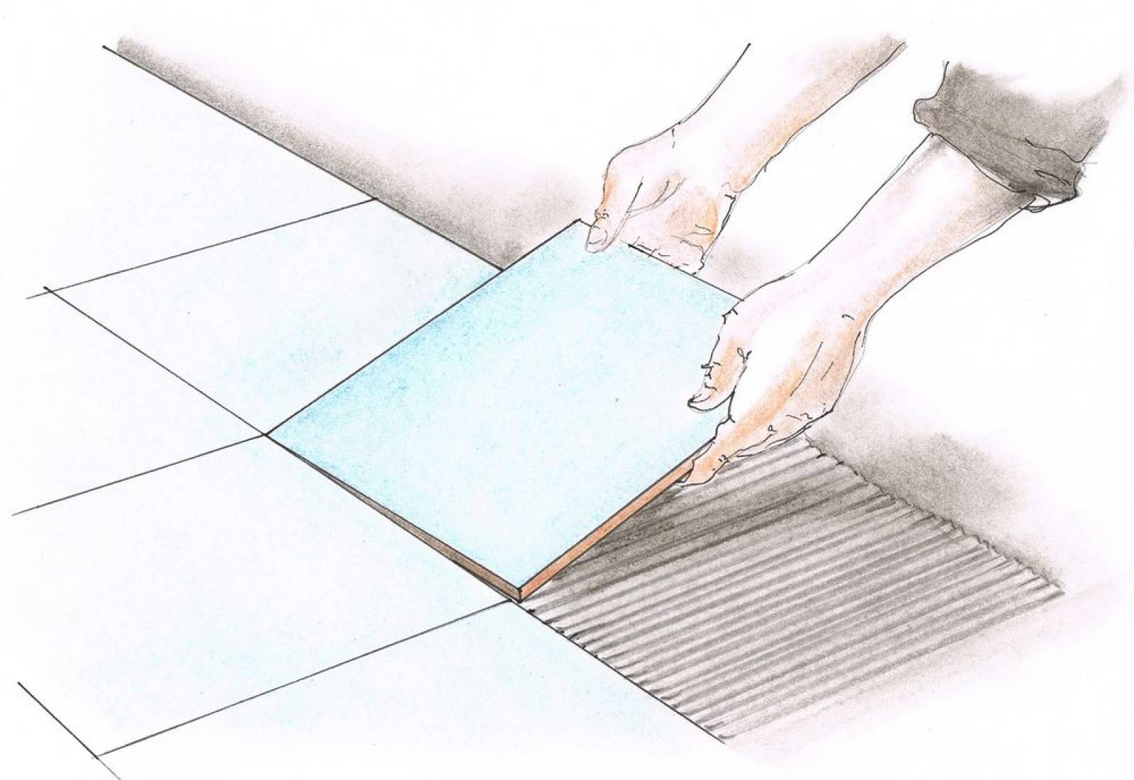 Укладка плитки на пол своими руками: простая технология, как резать плитку, раскладывать, размечать и расшивать швы (80 фото)