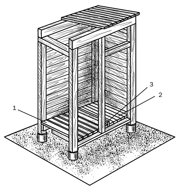 Чертеж летнего душа из дерева