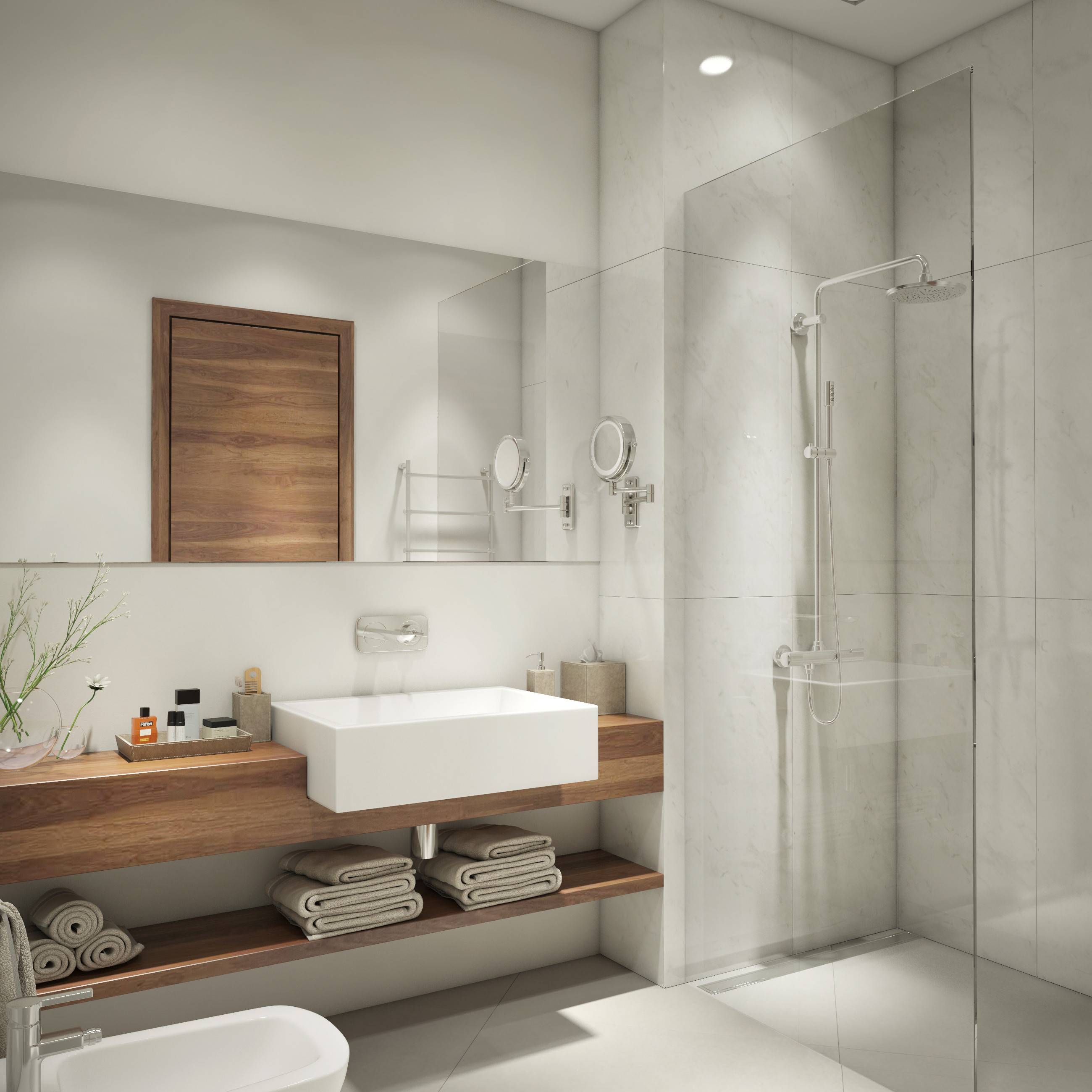 Ванная в скандинавском стиле: дизайн комнаты, идеи для плитки, туалета - 26 фото