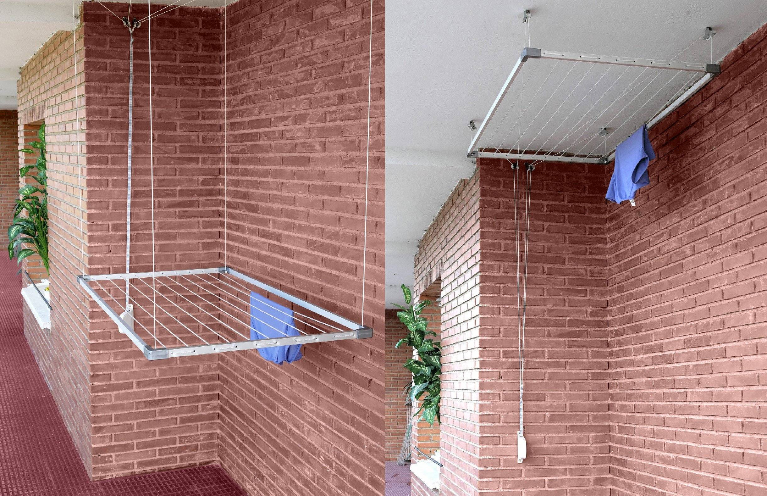 Сушка для белья на балкон: напольная, настенная, потолочная сушилка, особенности и отличия, фото