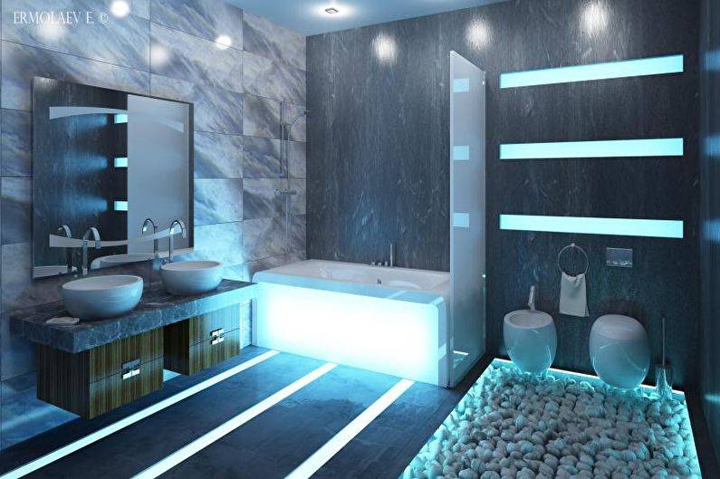 Ванная в стиле хай-тек: отличительные черты, как грамотно оформить комнату - 5 лучших идей, как подобрать мебель для интерьера, примеры готового дизайна на фото
