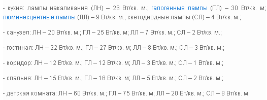Сколько светильников должно быть на квадратный метр при точечном освещении
