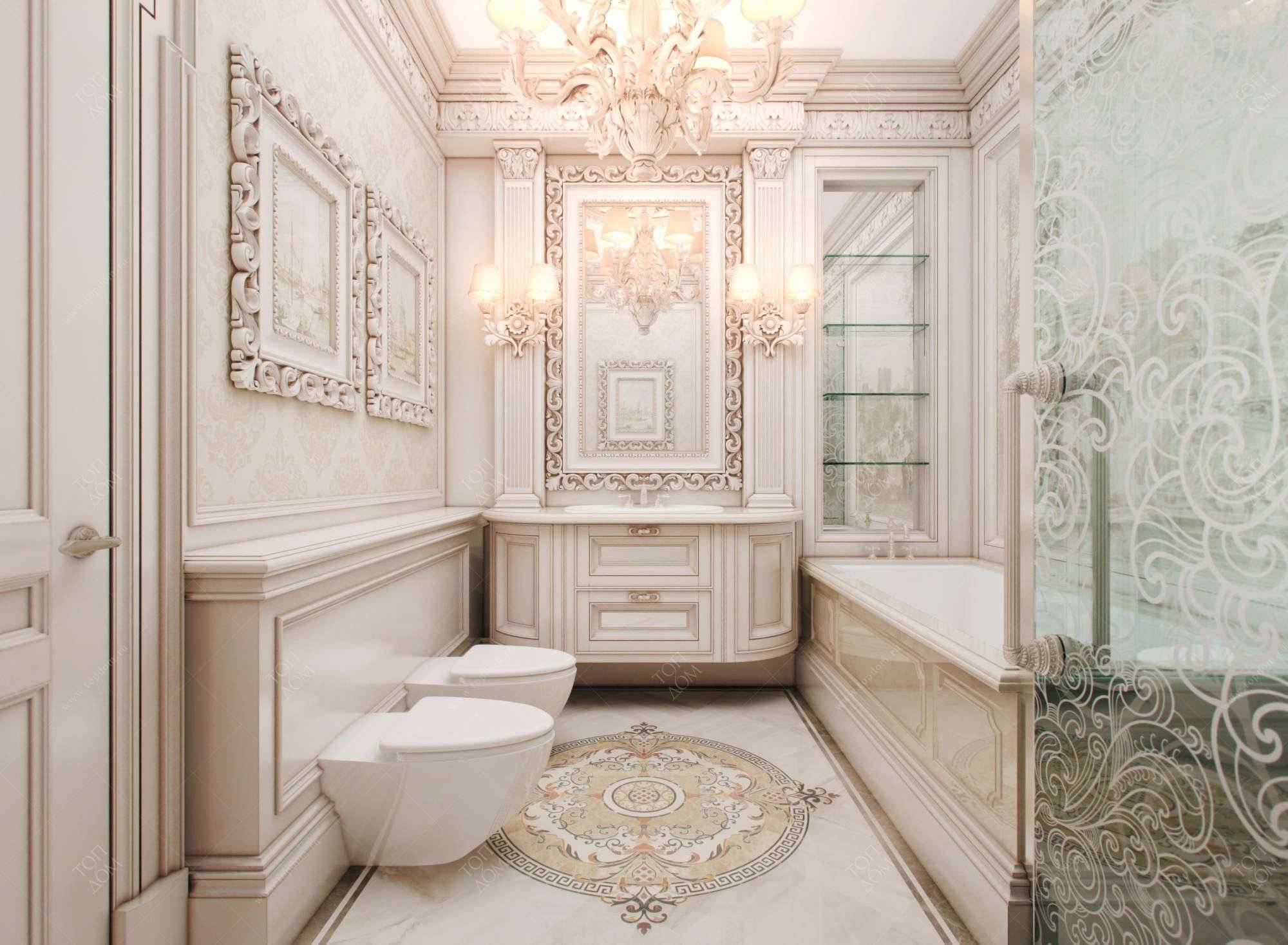 Ванная в классическом стиле - 55 фото красивого дизайна