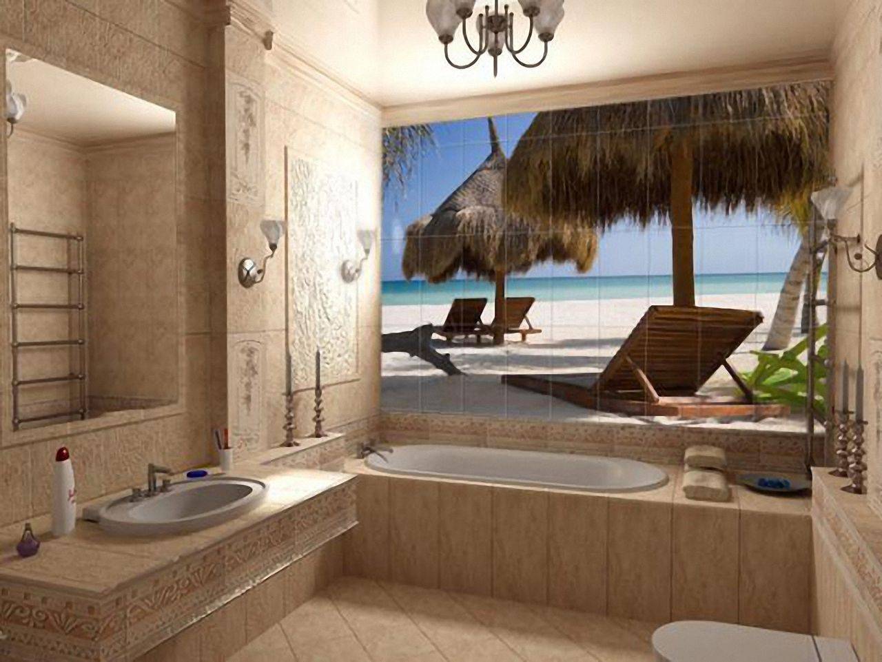 ванная комната в стиле пляжа