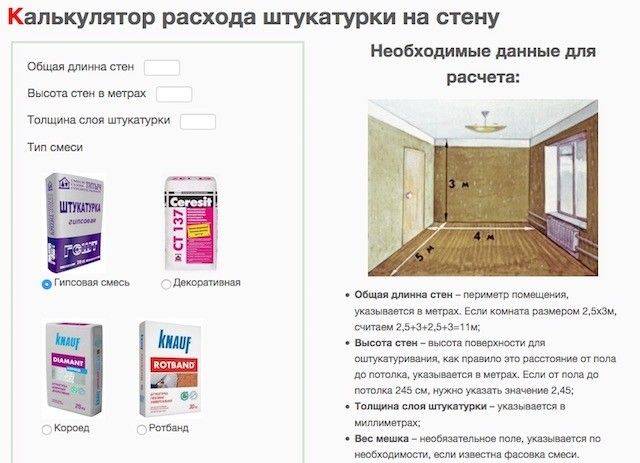 Готовим штукатурный раствор самостоятельно – сколько и каких потребуется материалов, онлайн-калькулятор.