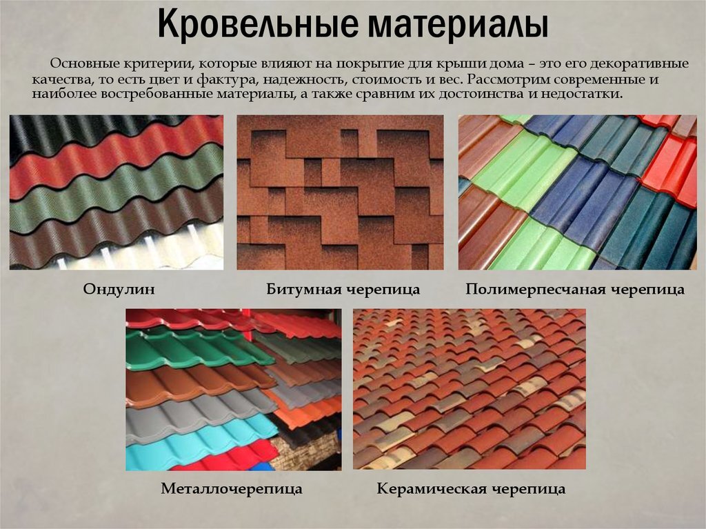 Разновидности материалов для кровли домов