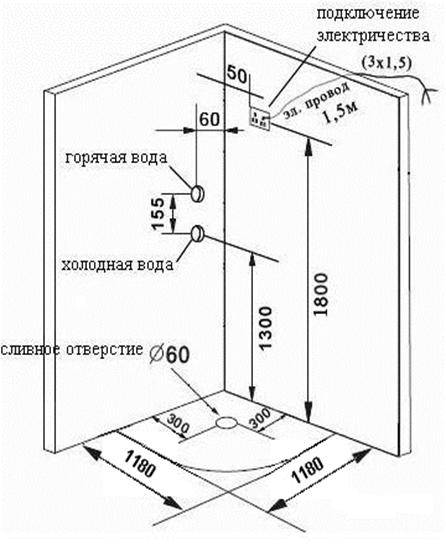 Душевая кабина схема подключение воды