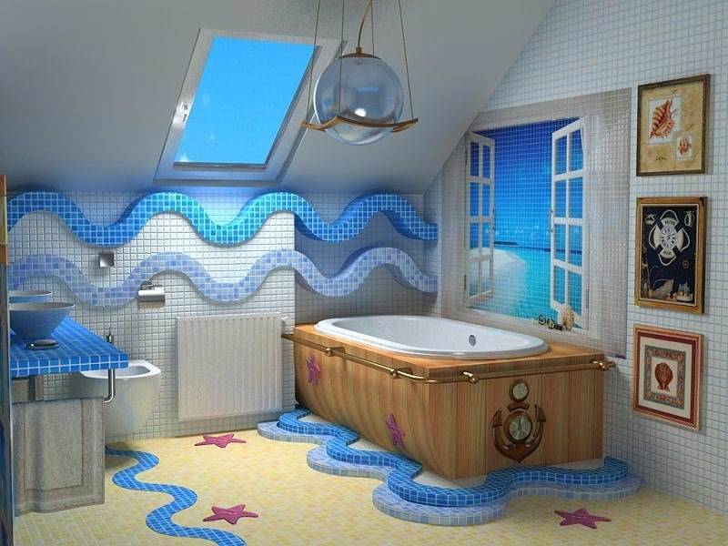 Ванная в морском стиле (42 фото) особенности интерьера | твой дом