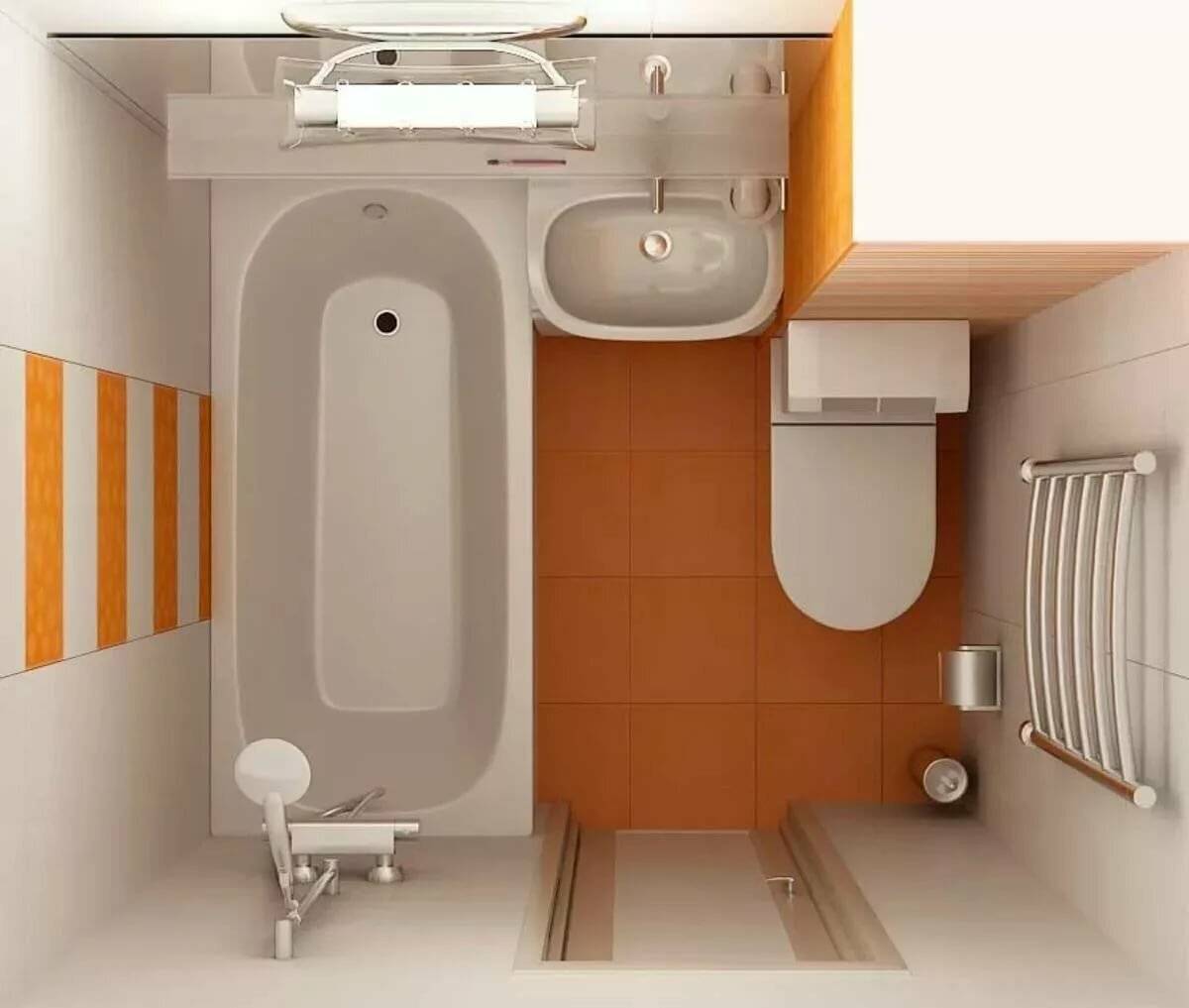 ванная комната прямоугольная дизайн совмещенной с туалетом