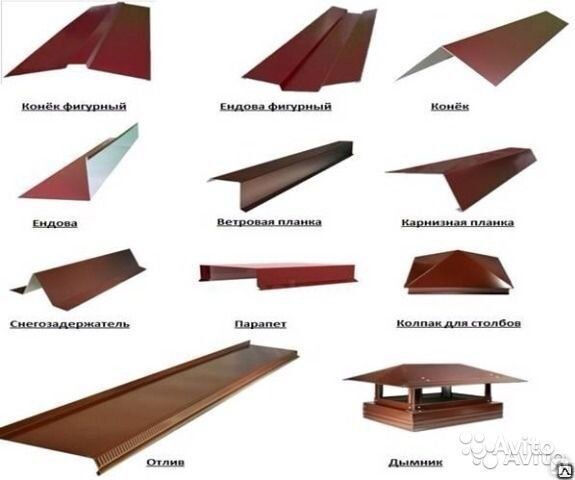 Доборные элементы для кровли из профнастила и крыши из профлиста