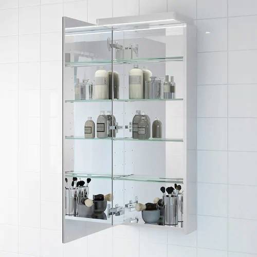 Виды стеклянных шкафов для ванной комнаты