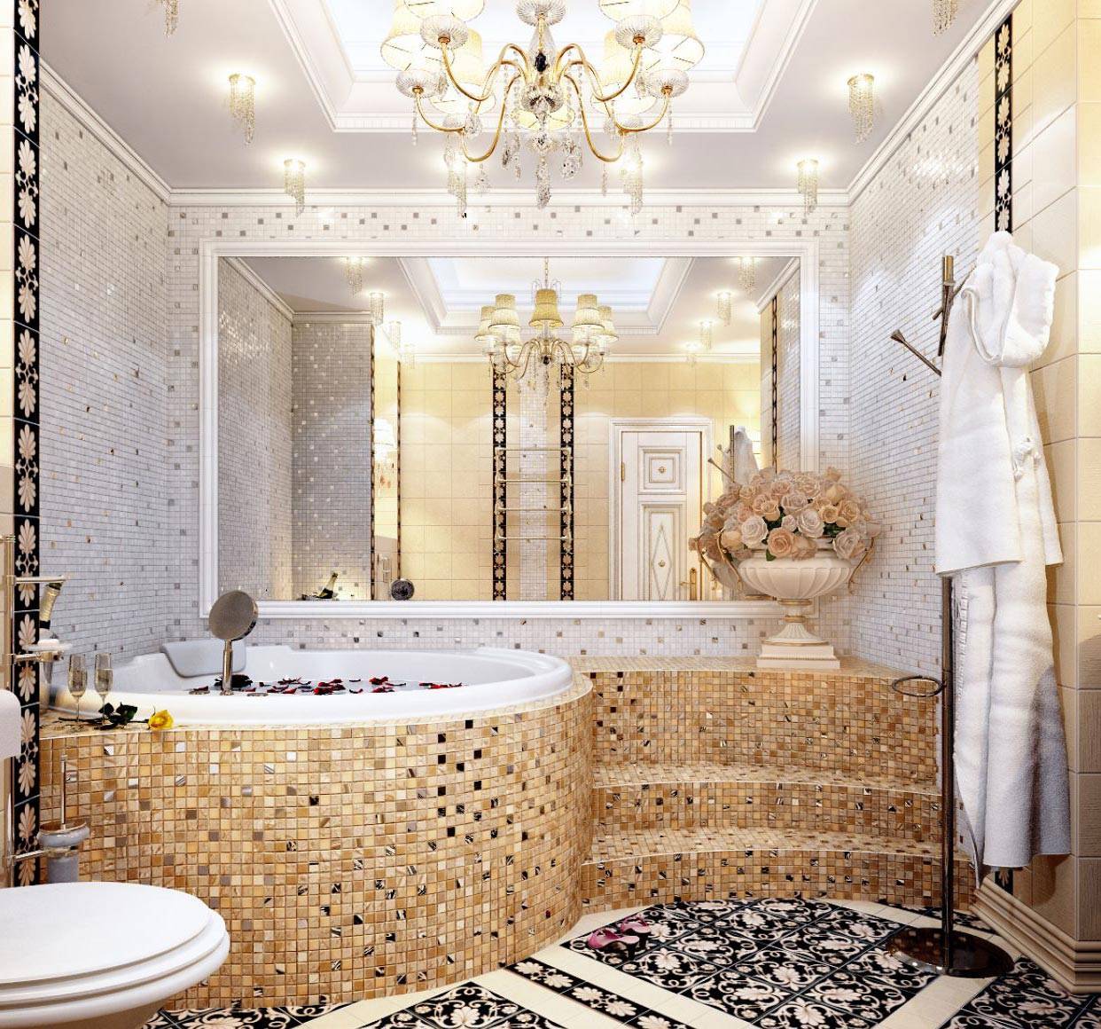 красивый дизайн плитки в ванной комнате фото