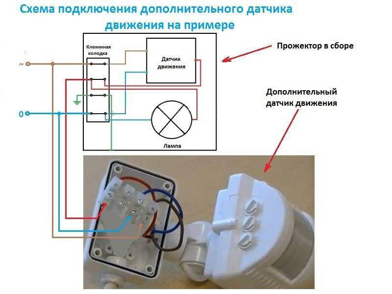 Светодиодный прожектор с датчиком движения и освещенности: конструкция и электрическая схема подключения