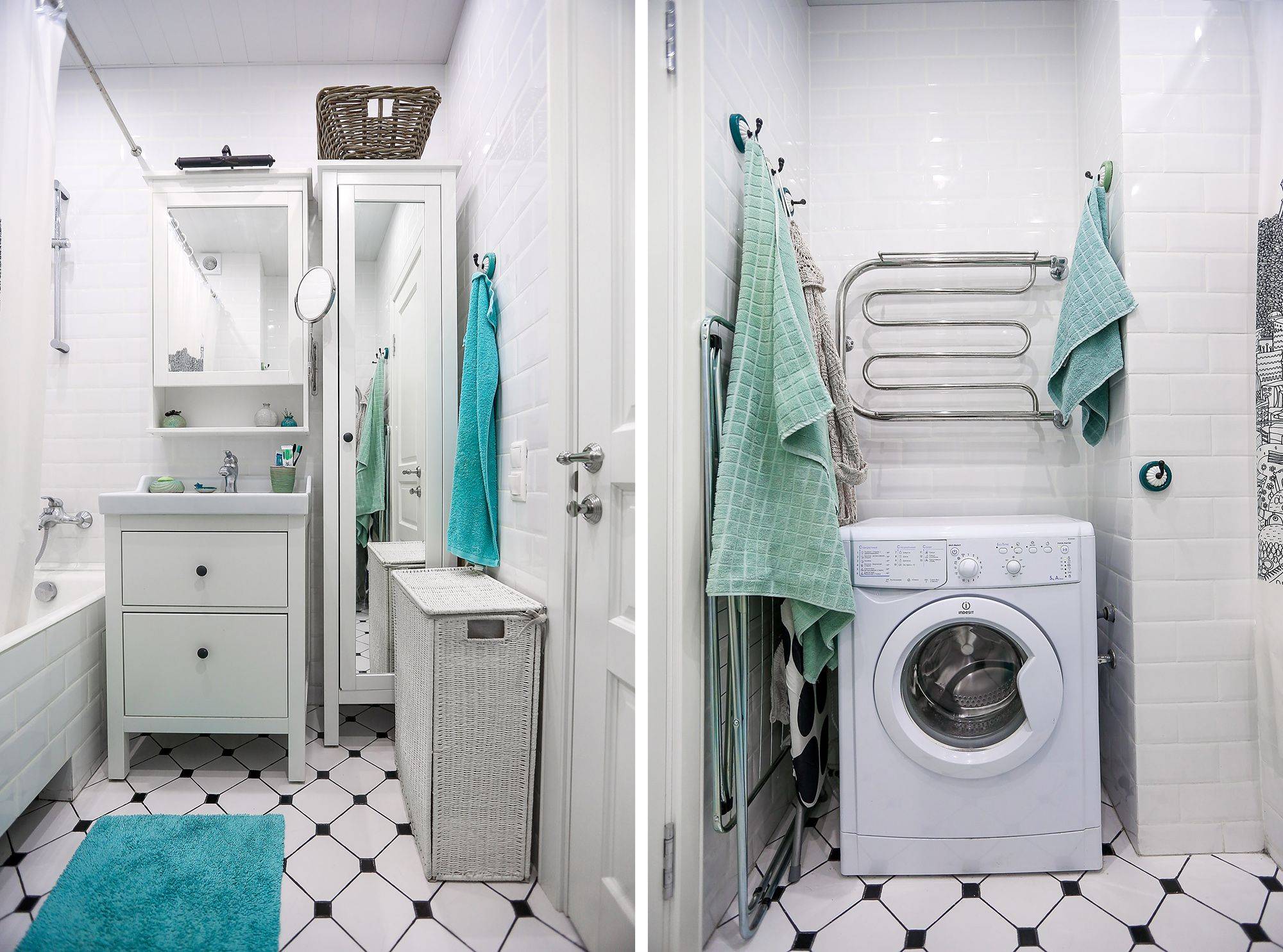Как спрятать стиральную машину в ванной: размещение в маленькой ванной, фото