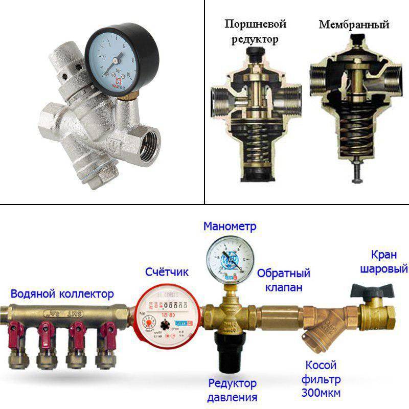 Как установить водопроводный редуктор