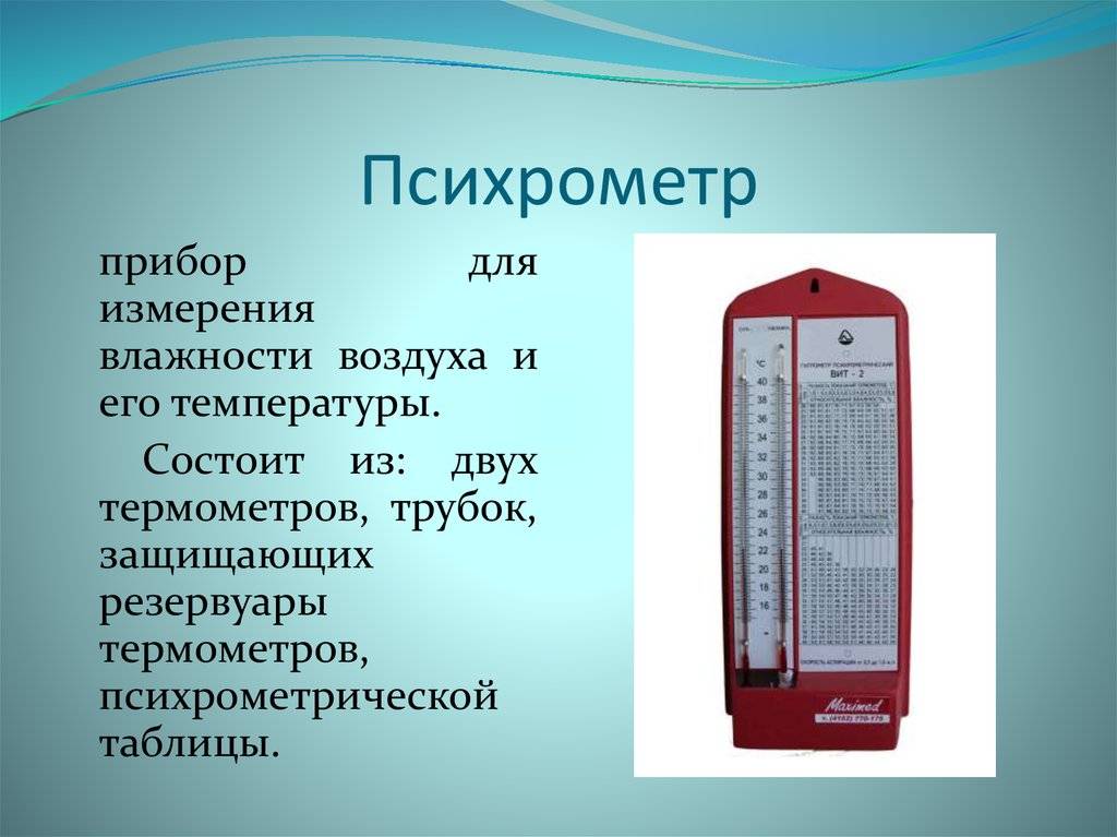 Измерители влажности воздуха: виды и назначение