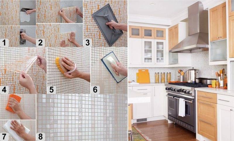 Как выложить фартук из плитки на кухне своими руками: дизайн, материалы, укладка