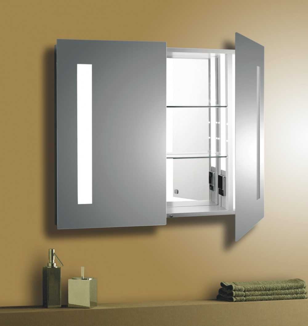 Зеркало в ванную со шкафчиком