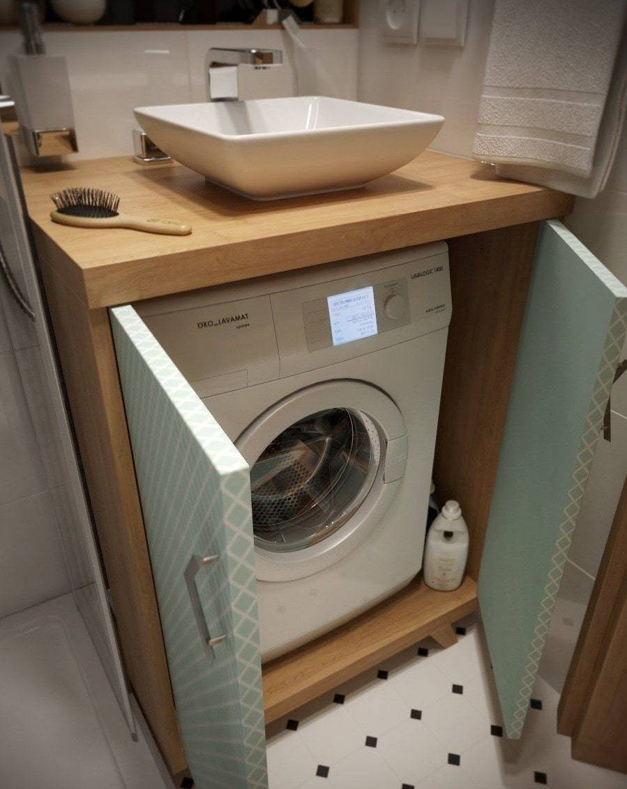 тумба раковина со стиральной машиной в ванную комнату