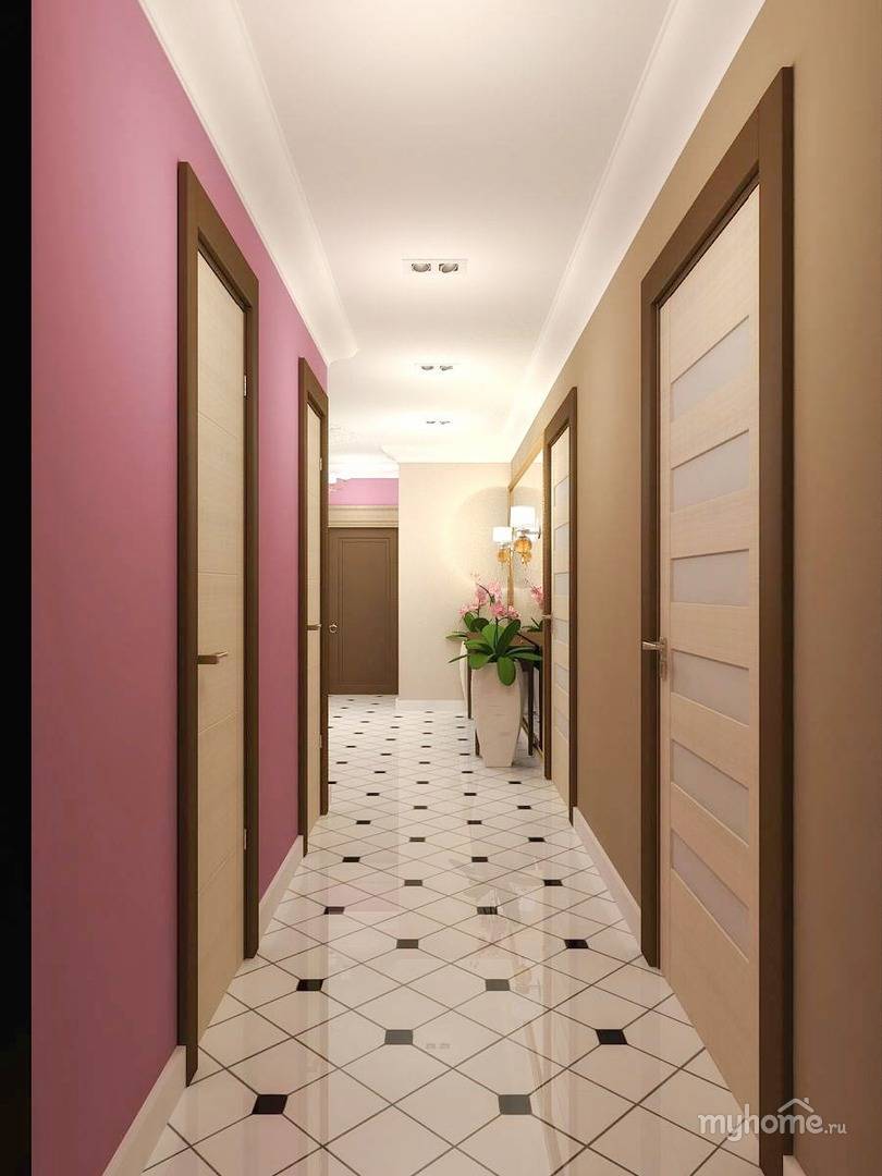 Напольная плитка для прихожей, в коридор, как положить, дизайн узкой керамической плитки в интерьере, фото и видео
